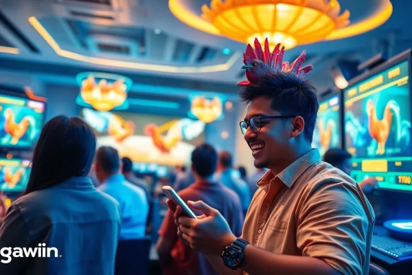 DAGA88 live betting scene at dagawin.live featuring excited players and digital interfaces.