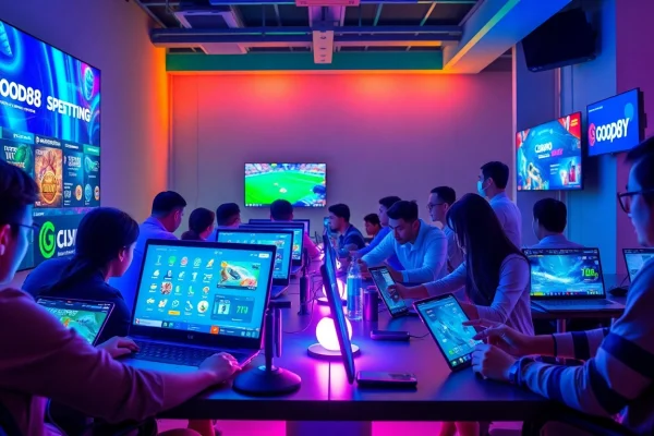 Good88.hu.net gaming experience with diverse players enjoying an online casino.