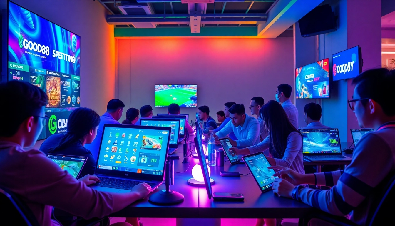 Good88.hu.net gaming experience with diverse players enjoying an online casino.