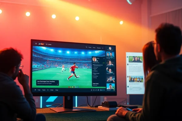 Live streaming football interface from joemadfan.com showcasing high-energy sports engagement.