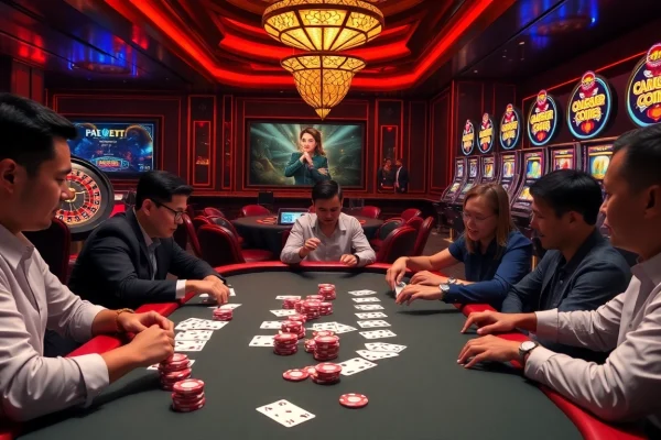 Experience the thrill of casino gaming at fun79 trang chủ with vibrant poker tables and dynamic gameplay.