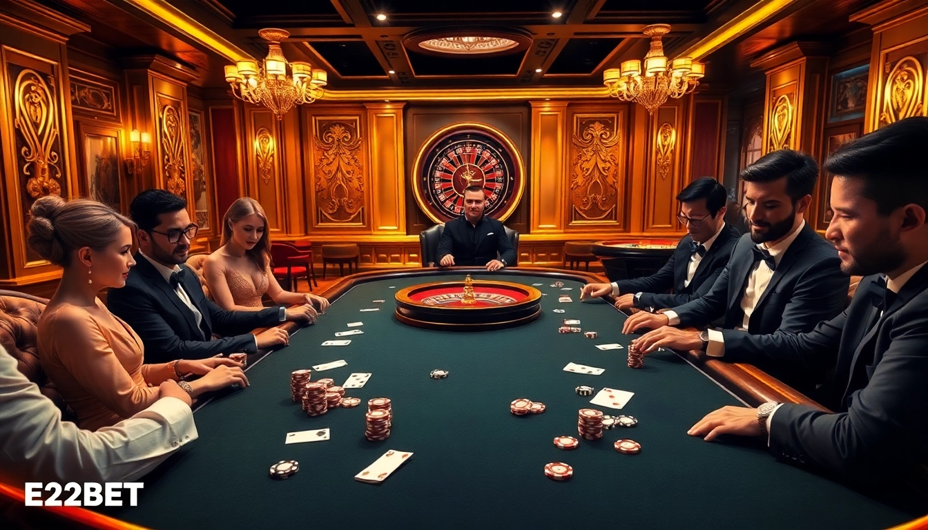 Experience high-stakes excitement with a luxurious casino scene at https://e2bet-games.org, showcasing poker action.