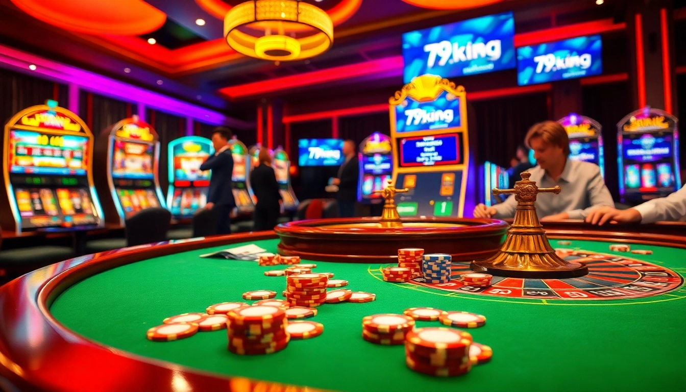 Experience thrilling gaming action at 79king, showcasing exciting poker action and vibrant casino life.
